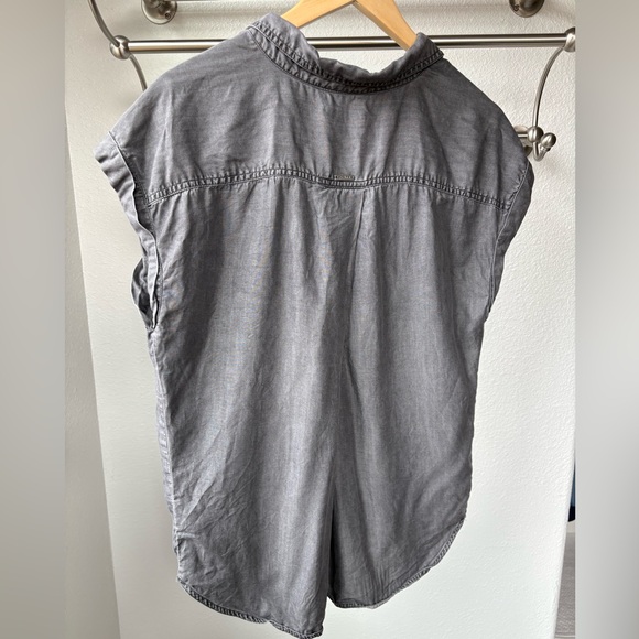 Prana Charcoal Chambray Pullover 1/4 Button Up Shirt Women’s XL - Picture 4 of 8